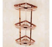 Étagère de douche d'angle murale rustique, anti-rouille, 3 niveaux de salle de bain nizer avec égouttoir à assiettes, idéale pour le rangement des accessoires de bain, design peu encombrant