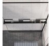 vidaXL Étagère de douche de paroi de douche à l'italienne Noir 118 cm, porte-serviettes, étagère à serviettes, étagère de salle de bain avec porte-serviettes Noir