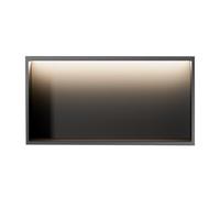 Étagère de douche de salle de bain en acier inoxydable avec bande lumineuse LED - Rangement encastré moderne monté sur le dessus 120 x 28 x 12,5 cm pour une utilisation efficace de l'espace