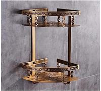 Étagère de douche de salle de bain organisateur mural, caddies de douche de salle de bain fixé au mur en aluminium bronze antique sculpté étagère de salle de bain porte-savon étagère de douche de baig