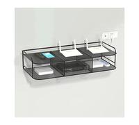 Étagère de douche double couche - Étagères de rangement murales sans perçage, étagère de salle de bain noire élégante pour un rangement et une décoration faciles (60 cm)