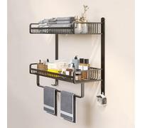 Étagère de douche double couche - Porte-shampooing élégant pour cuisine, salle de bain, salon et chambre à coucher - Alcôve intégrée 33 cm Solution de rangement peu encombrante
