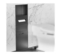 Étagère de douche en acier inoxydable - Alcôve encastrée étanche pour articles de toilette, shampooing, papier toilette - Étagère de salle de bain élégante en gris-A