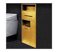 Étagère de douche en acier inoxydable - Alcôve imperméable pour shampooing et articles de toilette Rangement intégré élégant pour salle de bain, cuisine et salon Doré 86 x 40 cm