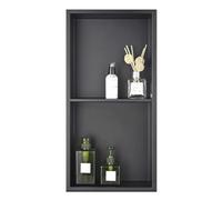 Étagère de douche en acier inoxydable avec 2 niveaux, facile à installer, double étagère de rangement pour salle de bain, pour rénovation de douche, design durable et élégant