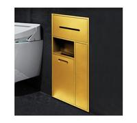 Étagère de douche en acier inoxydable de qualité supérieure - Étanche - Pour shampoing, articles de toilette et papier toilette - Solution de rangement élégante dorée pour salle de bain, cuisine et