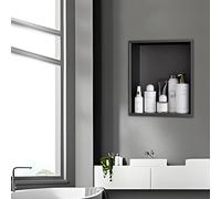 Étagère de douche en acier inoxydable, nizer de salle de bain encastrée pour rangement mural, pas de carrelage nécessaire, étagère de douche facile à installer pour des solutions de rangement