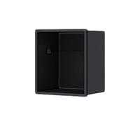 Étagère de douche en acier inoxydable - Rangement étanche et encastrable sans carrelage - Design mural noir 65 x 30 x 14 cm - Idéal pour salle de bain et poubelle en alcôve.