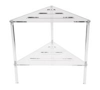 Étagère de douche en acrylique à 2 niveaux - Rangement peu encombrant pour petites salles de bains, dortoirs, camping-cars - Design creux élégant pour un drainage facile et une nization pratique