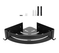 Étagère de douche en aluminium noir pour salle de bain, shampoing, gel douche, porte-savon, panier de rangement pour salle de bain et cuisine (triangle haut 5,6 cm, bleu monocouche, perforé/non)