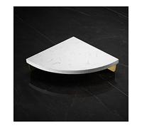 Étagère de douche en marbre blanc - Étagère d'angle de luxe en aluminium, étagère de rangement de salle de bain en laiton et pierre, mur de toilette élégant pour économiser de l'espace (niveau A