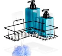 Étagère de douche en métal noir, collée