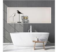 Étagère de douche encastrable en acier inoxydable avec LED multicolores (blanc, 92 cm) - Parfait pour les salles de bains modernes et solutions peu encombrantes