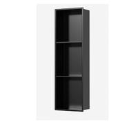 Étagère de douche encastrable en acier inoxydable - Rangement mural intégré pour salle de bain et cuisine - Design vertical - Noir (120 x 28 cm) - Gain de place pour douches et couloirs