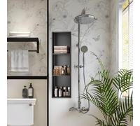 Étagère de douche encastrée avec plusieurs étagères, pas d'installation de carrelage nécessaire, pour le rangement des essentiels de salle de bain