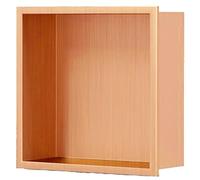 Étagère de douche encastrée en acier inoxydable 304 à fixation murale pour hôtel, salle de bain, étagère de rangement Nizer intégrée, finition or rose, 320 x 320 x 125 mm