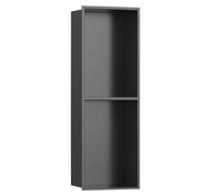 Étagère de douche encastrée en acier inoxydable - 70 x 28 cm - Noir - Armoire en métal pour salle de bain, salon, bureau, étude, clubhouse - Solution de rangement durable