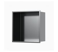 Étagère de douche encastrée en acier inoxydable étanche 304 à une seule couche, pas besoin de carrelage, idéale pour le rangement de la salle de bain et des poubelles