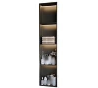 Étagère de douche encastrée en acier inoxydable étanche pour shampooing et articles de toilette Design moderne Gris 120 x 28 x 12,5 cm