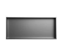 Étagère de douche encastrée en acier inoxydable étanche pour shampooing et articles de toilette Gris 92 x 32 x 10,2 cm