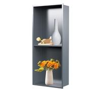 Étagère de douche encastrée en acier inoxydable - Rangement mural pour salle de bain - Économie d'espace - Design élégant gris pour salles de bains modernes