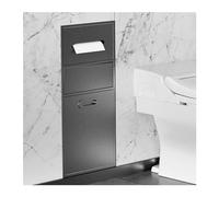 Étagère de douche encastrée étanche en acier inoxydable pour articles de toilette, shampoing, papier toilette, alcôve grise pour salle de bain et pièce humide