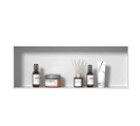 Étagère de douche encastrée étanche en acier inoxydable pour salle de bain, rangement idéal pour shampooing et articles de toilette, solution de douche élégante (couleur : blanc)
