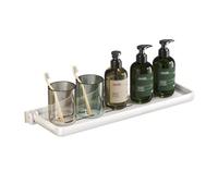 Étagère de douche Étagère de douche flottante, étagère de douche pliable en aluminium, étagère de douche murale sans perçage, organisateur for buanderie, salle de bain, cuisine, noir/blanc Porte-servi