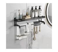 Étagère de douche Étagère de rangement Lavabo de toilette Étagère de rangement simple en métal monocouche Étagère de rangement en métal for comptoir de cuisine avec crochet et porte-serviettes Étagère