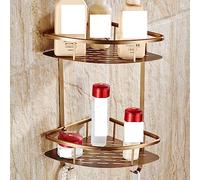 Étagère de Douche Murale Antique en cuivre for Salle de Bain, Douche, shampoing, Savon, cosmétiques, Panier de Rangement Double Couche (Couleur : Simple Niveau) (Couleur : si (Color : Double Tier)