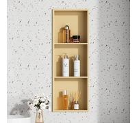 Étagère de douche murale en acier inoxydable 30,5 x 30,5 x 7,6 cm pour shampoing, savon et articles de toilette Design élégant à encastrer Idéal pour les salles de bains modernes