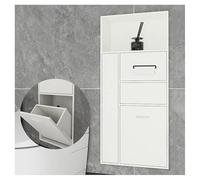 Étagère de douche murale en acier inoxydable encastrable étanche pour salle de bain - Pas d'installation de carrelage nécessaire - Gris - 50 x 30 x 14 cm - Blanc - 86 x 40 x 14 cm