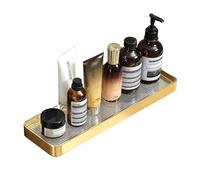 Étagère de douche murale en aluminium brossé doré pour salle de bain, cuisine, salon - Élégante et peu encombrante