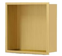 Étagère de douche murale encastrée en acier inoxydable 304 doré de qualité hôtelière 320 x 320 x 125 mm