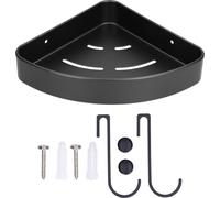 Etagère de douche murale Etagère d'angle triangulaire Rack de rangement Organisateur pour la maison Salle de bain Salle de repos Noir