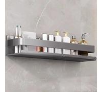 Étagère de douche murale - Étagère de rangement amovible avec garde-corps pour salle de bain, cuisine ou coiffeuse - Gris 7 x 40 cm
