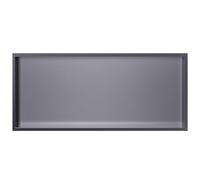 Étagère de douche murale rectangulaire avec porte-papier toilette finition mate pour shampooing et savon Gris 90 x 28 x 12,5 cm
