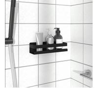 vidaXL Étagère de douche noir mat acier inoxydable 304 brossé