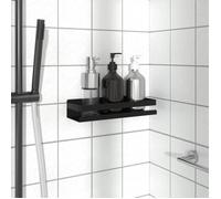 vidaXL Étagère de douche noir mat acier inoxydable 304 brossé
