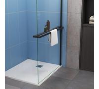 Étagère de Douche pour paroi de Douche à l'italienne 100cm, en Aluminium Noir Mat, en kit Complet