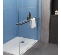 Étagère de Douche pour paroi de Douche à l'italienne 140cm, en Aluminium chromé Brillant, en kit Complet