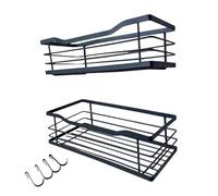 Étagère de douche - Rack de rangement mural en 2 pièces pour une fonction d'installation facile, conception adhésive avec organisation de salle de bain pour le savon de serviette Wash hôtel appartemen