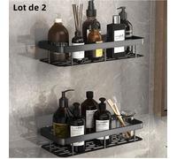 Etagere de Douche Rangement Douche Sans/Avec Percage Lot de 2 Panier Salle de Bain en Aluminium Porte Shampoing Douche