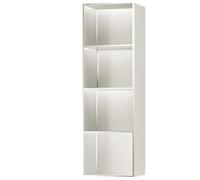 Étagère de douche rectangulaire encastrée pour salle de bain et support de papier toilette, finition mate, parfaite pour shampooing, savon et accessoires (beige, 28 x 120 x 12,5 cm)