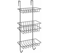 Étagère de douche Revigo, étagère pour salle de bain à suspendre avec trois supports de rangement carrés sous forme de paniers en
