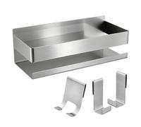 Étagère de douche sans perçage 23*9*7.5CM - Panier de douche autocollant, étagère de salle de bain inoxydable, rangement gain de place pour shampooing et gel douche, étagère de cuisine sans perçage