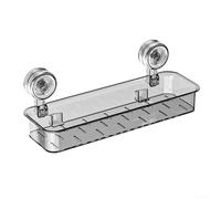 Étagère de douche sans perçage Étagère d'angle autocollante Noir (gris