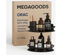 Etagère de douche Set 2 pièces sans percer Tablette d'angle Montage mural Organisateur de salle de bain FR.