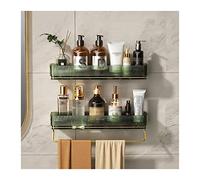 Étagère de douche Support de rangement en plastique Support de rangement simple for articles de toilette avec porte-serviettes Support de rangement en plastique transparent à double montage mural Sans