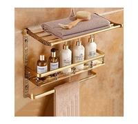 Étagère de douche Support de rangement for salle de bain domestique, support de rangement mural en métal à double couche support de rangement en métal avec porte-serviettes Pas besoin de percer des tr